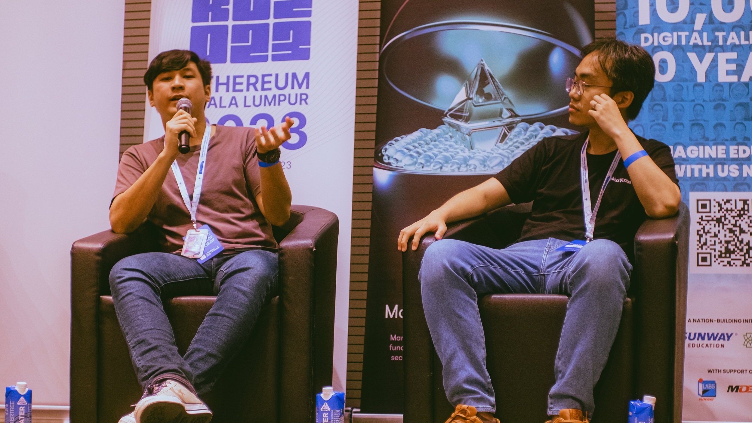 Speakers discussing Ethereum at a Kuala Lumpur industry event
